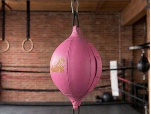Sac de frappe lourd sur pied HAPK en cuir PU rose, ballon de vitesse, équipement d'entraînement universel pour la boxe à domicile, installation facile - Product Image 4