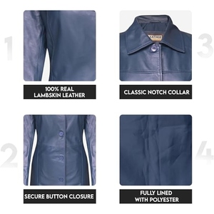 Abrigo Largo de Cuero para Mujer, Chaqueta Larga Clásica con Botones al Frente, Prenda Exterior Elegante y a la Moda, Fabricación Personalizada OEM, Etiqueta Privada, Venta al Por Mayor - Product Image 6