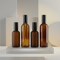 Flacon de parfum cylindrique en verre ambré épais, réutilisable, durable et luxueux, avec atomiseur et capuchon pulvérisateur, 30ml/100ml/200ml, col à vis, rechargeable