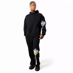 Survêtement d'hiver à capuche imprimé de haute qualité en polaire respirante écologique polyester/coton pour hommes, sur mesure, OEM, vente en gros - Product Image 4