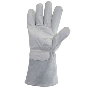 Long-sleeved Genuine Leather Heat Resistant Hand Work Safety Welder Cow Split Leather Heavy Duty Welding <b>Gloves</b> - Product Image 3