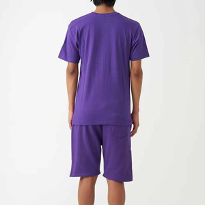 ชุดเซ็ตเสื้อยืดและกางเกงขาสั้นลำลองสไตล์วินเทจสำหรับผู้ชายปี 2026 แบบถัก ODM ชุดลำลองสีพื้น 2 ชิ้น - Product Image 3