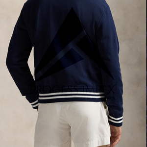 Veste universitaire bleu marine pour homme, couleur unie, col rabattu, fermeture boutonnée, style preppy, vêtement d'automne, coupe classique - Product Image 5