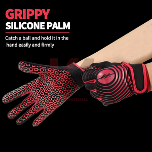 Custom Sublimation American Football Gloves <b>Sticky</b> Silicone Palm Professional Receiver Gear Full Print Design Factory Direct - Product Image 3