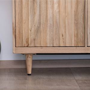 Aparador de 3 puertas Vandana Crystal Comfort en madera maciza de mango con frentes acanalados, estilo Japandi contemporáneo Lanora - Product Image 2