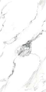 Azulejos de porcelana con efecto mármol blanco minimalista de 600x1200 mm con superficie brillante para pared interior de baño - Product Image 3