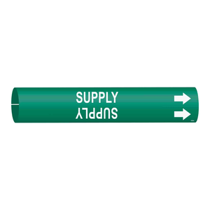 Marqueur de tuyau Brady Snap-On résistant à la chaleur et aux produits chimiques, signalisation industrielle pour tuyauterie - Product Image 1