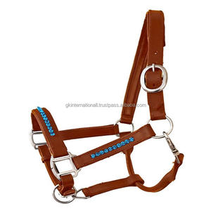 Clásico hecho a mano duradero cuero marrón caballo Halter ecuestre productos de Carreras de Caballos en fábrica precio al por mayor tamaños personalizados - Product Image 4