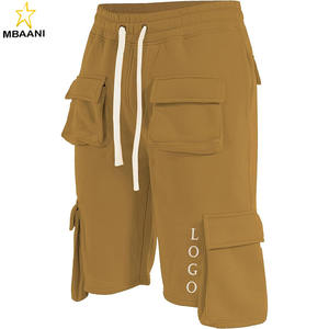Pantalones cortos de forro polar premium para hombre, estilo urbano y utilitario - Pantalones cortos deportivos de moda urbana con cintura acanalada - Product Image 1