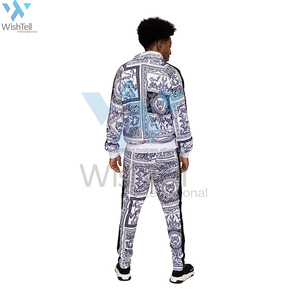 Fall Winter <b>Men</b> Plain High Quality Custom Logo Tracksuits Casual Two Piece <b>Crop</b> Top Hoodies <b>Pants</b> Set Fleece - Product Image 6