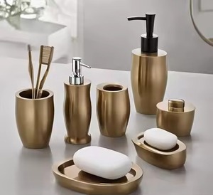 Fine Finish Metal <b>Bathroom</b> <b>Set</b> Elegant Bath ware <b>Accessories</b> Collection for Luxury Hotel Resort Home Vanity Decor - Product Image 6