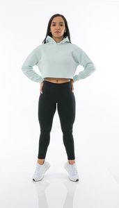Sudadera Corta con Capucha para Mujer, de Algodón y Felpa, Estilo Urbano, con Logotipo Personalizado en la Parte Delantera, Fabricante Ecológico - Product Image 3