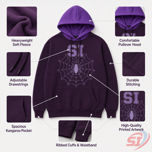 Sweat-shirt à capuche surdimensionné personnalisé motif araignée, streetwear épais, pull graphique, marque privée, fabricant OEM en gros - Product Image 6