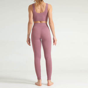 Ensemble de sport pour femmes, nouvelle conception, vêtements de sport actifs, 2 pièces, respirant, écologique, spandex/polyester, soutien-gorge de sport, leggings, yoga, entraînement - Product Image 6