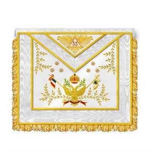 Masonic Blue Lodge Officers Embroidered <b>Leather</b> <b>Apron</b> Set of 11 Sew On Badge Magnetic Regalia - Product Image 2