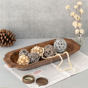 Rustic Wooden Dough <b>Bowl</b> 16 Inch Handcrafted Oval <b>Serving</b> Tray for Dining Table Home Decor Thanksgiving <b>Christmas</b> decorations - Product Image 1