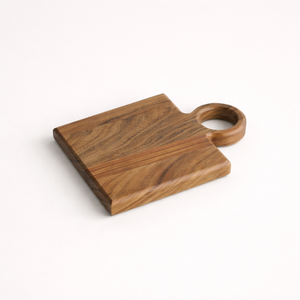 Planche à découper en bois d'acacia, design compact, poignée ronde, épaisse, durable, sûre pour les couteaux, idéale pour couper, servir et offrir en cadeau - Product Image 1