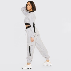 Custom High Quality 2026 Oem Custom Logo Crop Sweatshirts Training Sweatshirt Clothes <b>Set</b> Women Tracksuit Hoodie/sweatshirt - Product Image 3