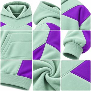 Sudadera Unisex Negra con Bloques de Color, Estilo Pullover, Manga Raglán, Bolsillo, Forro Polar, 100% Algodón, Felpa Francesa, Secado Rápido - Product Image 6