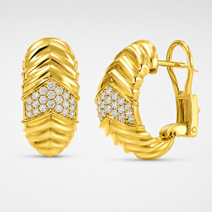 Pendientes de Diamantes Cultivados en Laboratorio con Corte Esmeralda de 1.50 CT para Mujer, Oro Sólido de 14K, Tipo Huggies, Diamantes Creados en Laboratorio VS1, Joyería de Aro - Product Image 3