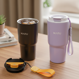 Bouteille isotherme portable Venti 20oz/600ml à double paroi en acier inoxydable SUS 304 avec revêtement céramique en titane, maintien thermique 6-12 heures – Meilleure vente - Product Image 1