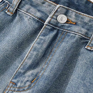 Jean en denim ample et décontracté pour homme, taille mi-haute, coupe droite, extensible, confortable, respirant, délavé, tendance et polyvalent - Product Image 5