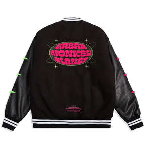 Chaqueta Varsity Letterman de Alta Calidad Hecha a Medida con Diseño de Graffiti para Hombre, Estilo Urbano, Chaqueta Varsity de Béisbol con Bordado - Product Image 2