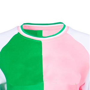 Sweat-shirt personnalisé à col rond bicolore pour hommes, doublé, écologique, brodé, en polyester/coton à carreaux, pour l'automne - Product Image 6