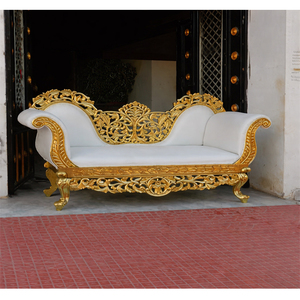 Indian Wedding <b>Gold</b> Carved <b>Sofa</b> English Wedding Furniture Manufacturer Wedding Mandap Low Chairs Set Elegant Wedding Decors USA - Product Image 1