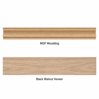 Moulures en MDF plaqué noyer noir pour la décoration intérieure des murs, des plinthes et des plafonds, moulures en bois