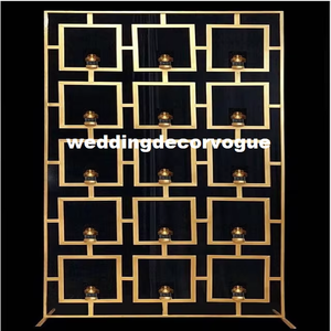 ฉากหลังโลหะสำหรับงานแต่งงาน แผงตกแต่งพิธีหรูหรา ฉากหลังเวทีงานอีเว้นท์สุดหรู ผู้ผลิต - Product Image 3