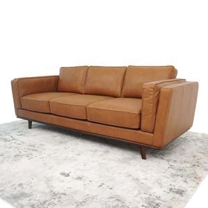 Divano in Vera Pelle Chase Stile Mid-Century Modern per Soggiorno - Product Image 5
