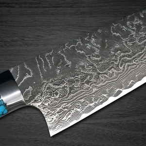 Couteau de chef en acier Damas, fait main, à motif, outil de découpe professionnel, prise en main confortable pour la cuisine - Product Image 6