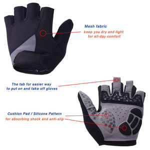 Guantes de Ciclismo de Montaña Acolchados sin Dedos para Hombres, Mujeres y Niños, para Gimnasio, con Pulgar Completo, Medios Dedos, Impermeables, Antideslizantes y Transpirables - Product Image 4