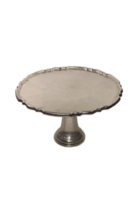 Support à gâteau en métal fait main de luxe, présentoir à desserts pour tables de réception, design de plateau à gâteau en métal fait main blanc nacré - Product Image 3