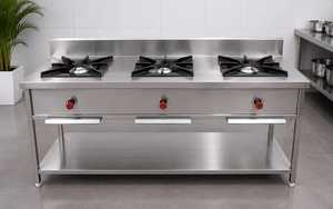 Cuisinière à gaz commerciale en acier inoxydable SS 304, brûleur en fonte robuste pour cuisine de restaurant - Product Image 3