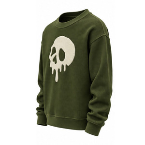 Sudadera de punto gofrado para hombre, manga larga, cuello redondo, estilo casual, ropa de calle, top personalizado, OEM, ODM, venta al por mayor, ropa deportiva OEM - Product Image 3