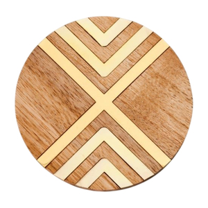 Premium Wooden Coasters <b>Set</b> Of <b>4</b> Laser Engraved Mountain Drink Coaster Rustic <b>Round</b> Wood Cup Pad Mat <b>For</b> Office Home Decor - Product Image 5