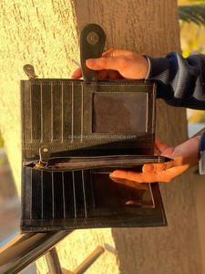 ใหม่กระเป๋าสตางค์หนังแฮนด์เมดแท้แบบใหม่สำหรับผู้หญิงกระเป๋าสตางค์แบบบางกระเป๋าสตางค์หนังสแนปหนังขนสัตว์กระเป๋าสตางค์หนังวัวแท้ - Product Image 6