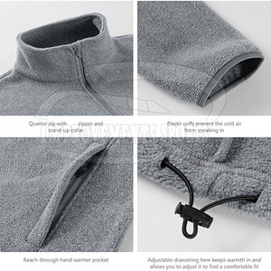 Polyester Made Latest Design <b>Pullover</b> Fleece <b>Jacket</b> Outdoor Use Solid Color <b>Pullover</b> Fleece <b>Jacket</b> - Product Image 5