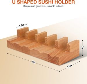 Support en bois pour sushi et tacos, présentoir japonais pour temaki et hand roll, plateau de service en bois pour sushi, vente en gros pour restaurants - Product Image 6