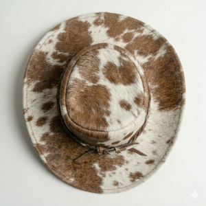 Unisex Black Striped Cowboy <b>Hat</b> with Brown Leather <b>Band</b> Casual Western Style Adult Summer 48-50cm Beach - Product Image 2