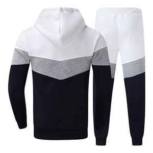 Ensemble de survêtement pour homme avec sweat-shirt à capuche à blocs de couleur et pantalon à cordon de serrage, manches longues, décontracté, pour l'automne - Product Image 2