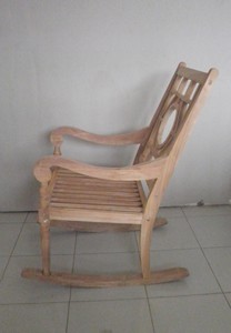Chaise à bascule circulaire en teck massif pour hôtel et usage extérieur, mobilier de jardin moderne - Product Image 4