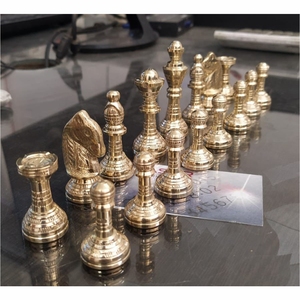 Wholesale Custom Antique Metal Brass <b>Chess</b> Set Heavy Weighted Metallic <b>Chess</b> Pieces <b>Board</b> Game Deluxe Brass Metal Chessmen Piece - Product Image 6