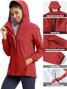 Chaqueta cortavientos impermeable con capucha, informal, estilo urbano, con bloques de color, plegable, para viaje. - Product Image 6