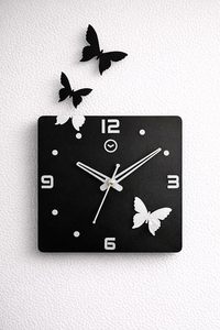 3D Butterfly Square Quartz Analog Wall Clock <b>Acrylic</b> <b>Mirror</b> Decorative Silent Needle Display LUMINOVA for Living Room - Product Image 4