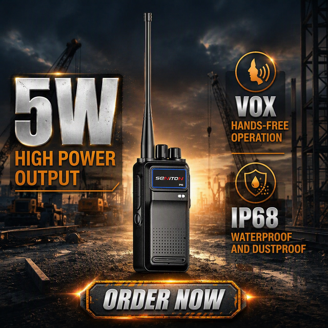 IP68 Waterproof Intercom High-Power Analog Walkie Talkie High-Capacity Long Range Two Way Radio for Construction Site Scheduling