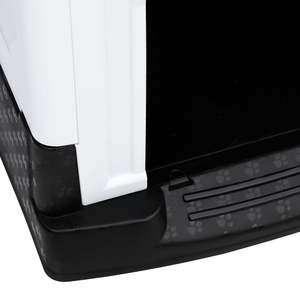 Casa para Perros Pequeña y Resistente en Gris, Blanco y Negro, Hecha de Polipropileno, Muebles para Mascotas - Product Image 6