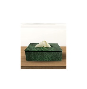Caja de Almacenamiento de Papel Tisú Ecológica Premium de Mármol Natural Verde Vintage para Cocina, Sala de Estar, Cafetería y Restaurante - Product Image 4